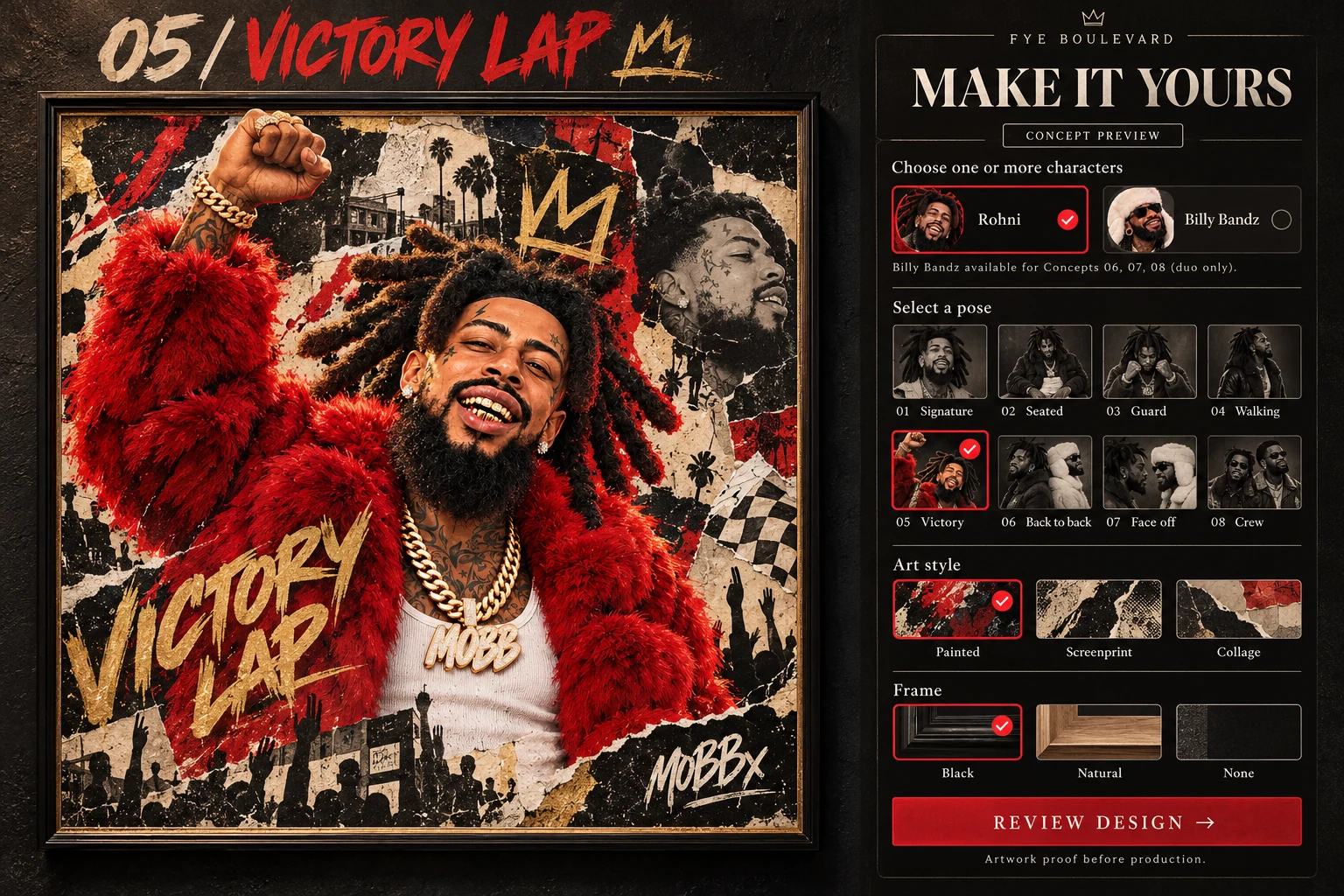 Victory Lap artwork example with MOBBx signature